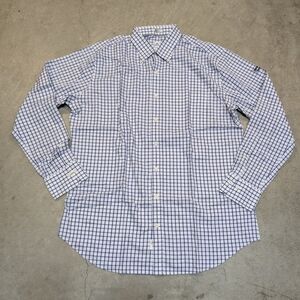 Peter Millar BMW Championship Button Up Men's L Blue White Check Long Sleeve